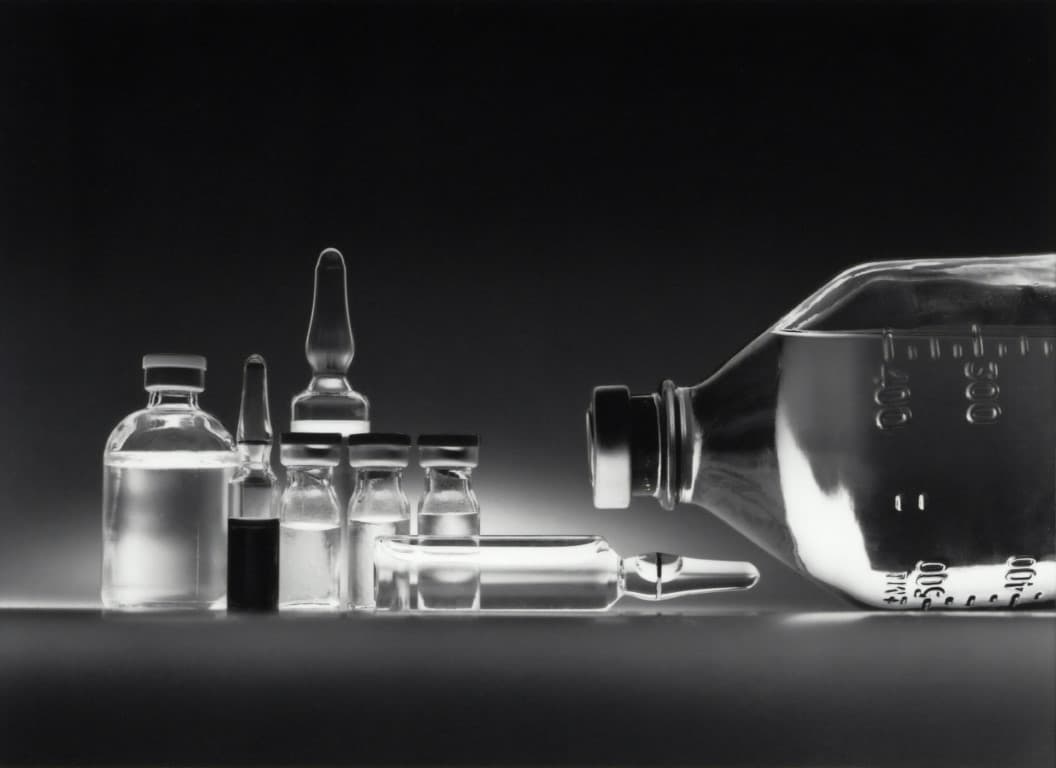 Apothecary glassware and compounding vessels